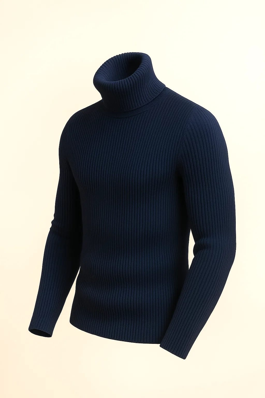 Tags Navy Blue Turtleneck, Navy Ribbed Sweater, Dark Blue High Neck, Men's Navy Jumper, Business Casual Knit, Classic Navy Sweater