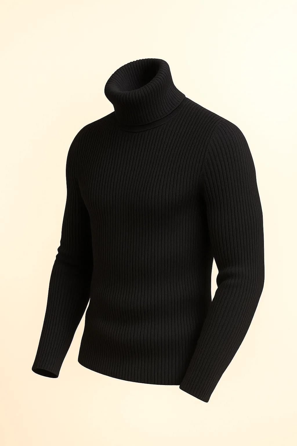 Tags Black Turtleneck, Black Ribbed Sweater, Men's Black Jumper, Black High Neck, Classic Black Knit, Slim Fit Black Sweater, Layering Top