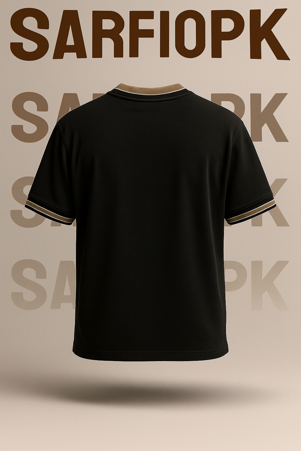 Men's Premium Half-Zip Collar Polo - Black & Gold