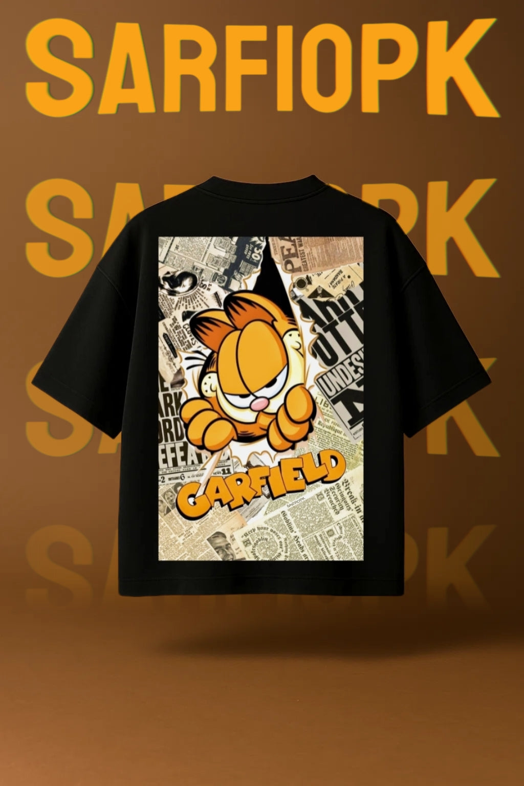 Garfield Newspaper Oversized Tee - For Men & Women