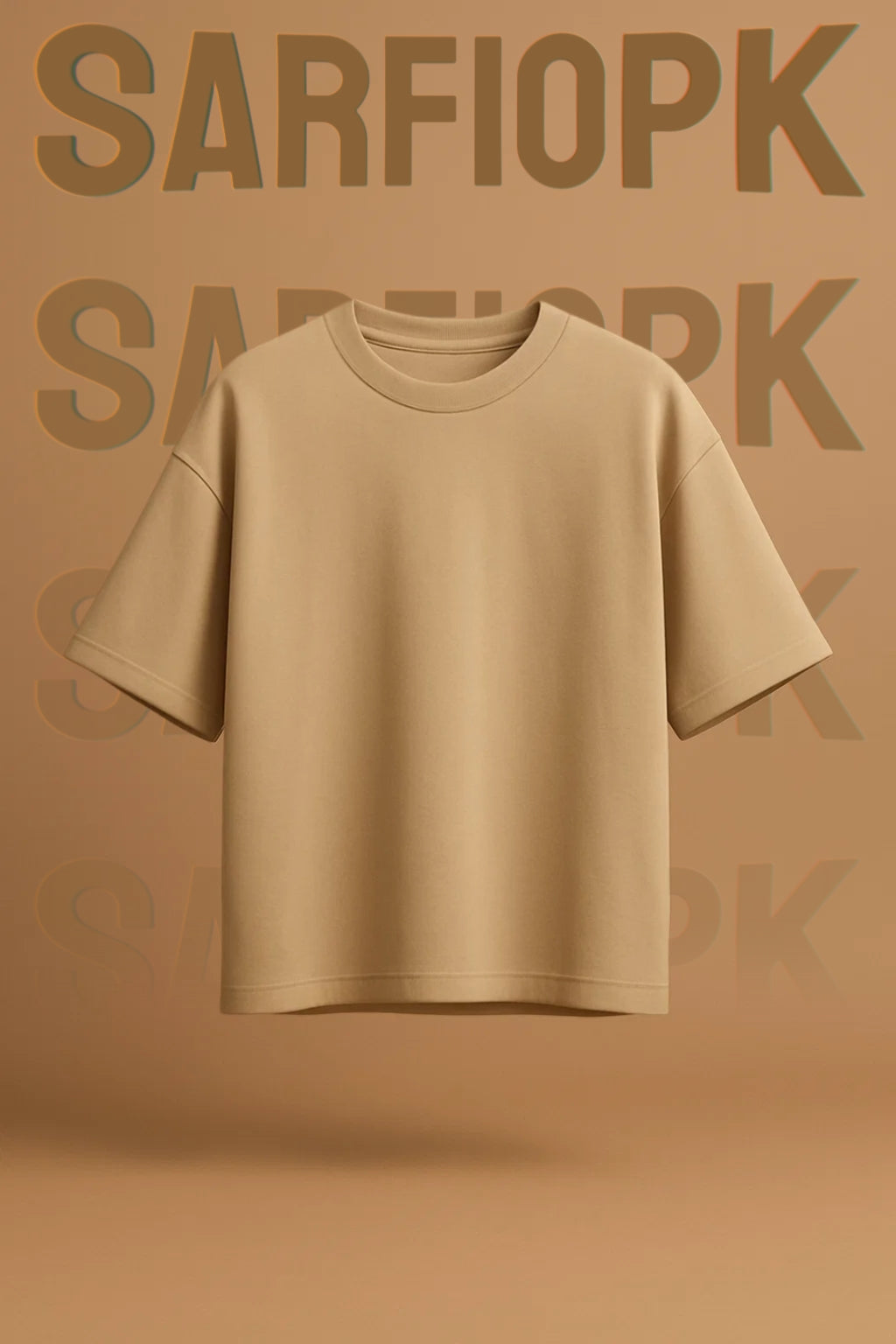 Plain Beige Oversized Tee