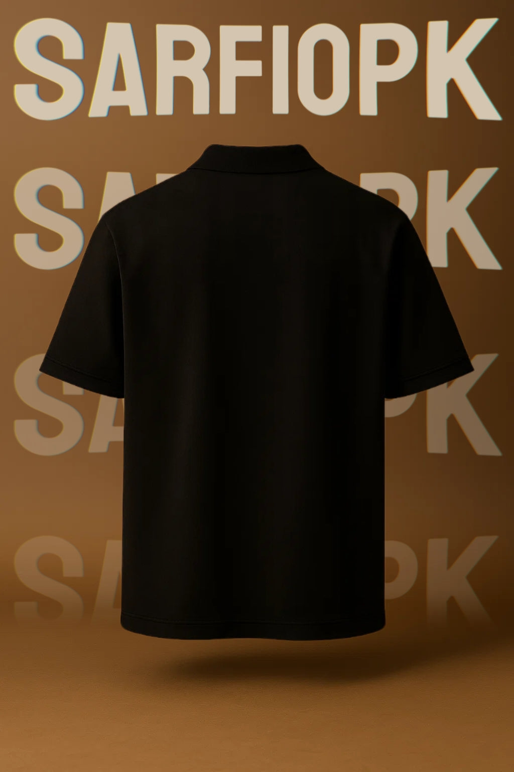 Men's Triple Stripe Zip Polo - Camel, Black & Ivory Edition