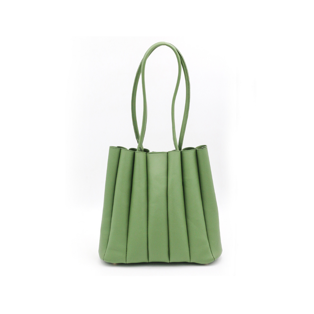 Pleated Green Tote