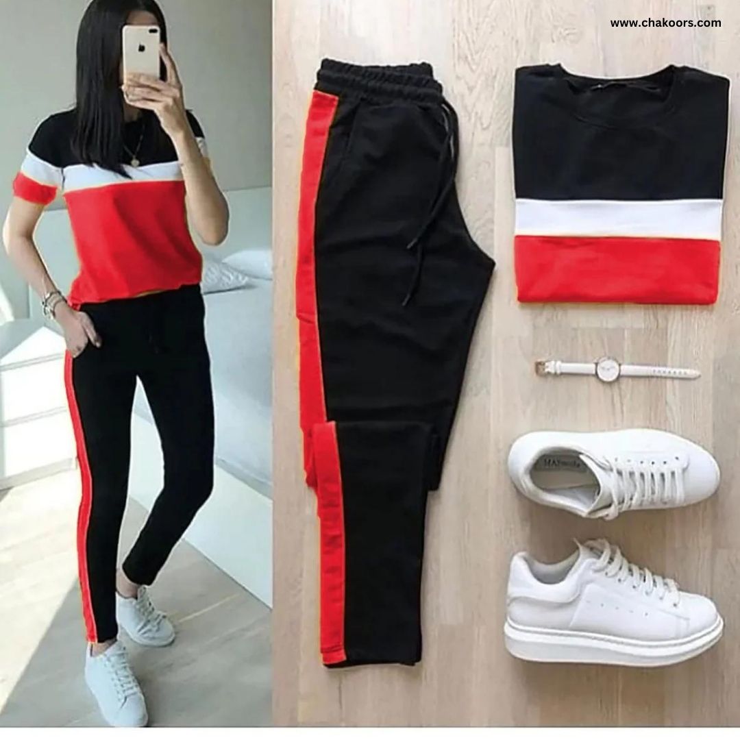 SW-0055 Chakoor Color Panel Summer Tracksuit