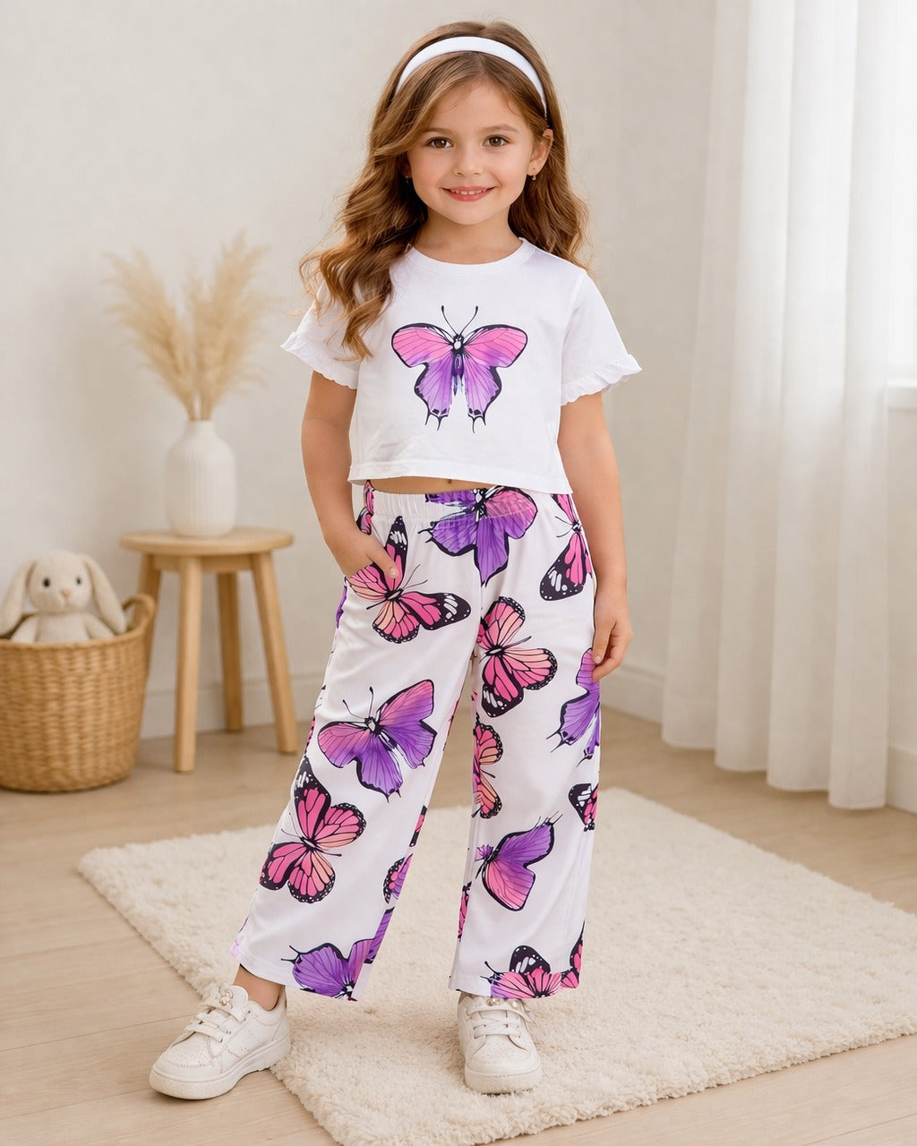 White Multi Butterfly The Ultimate Kids Suit (OM-420)