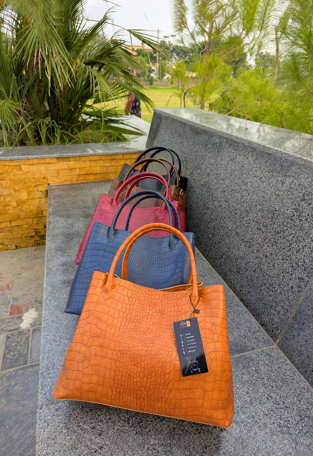 Mustard Brown Satchel Handbag