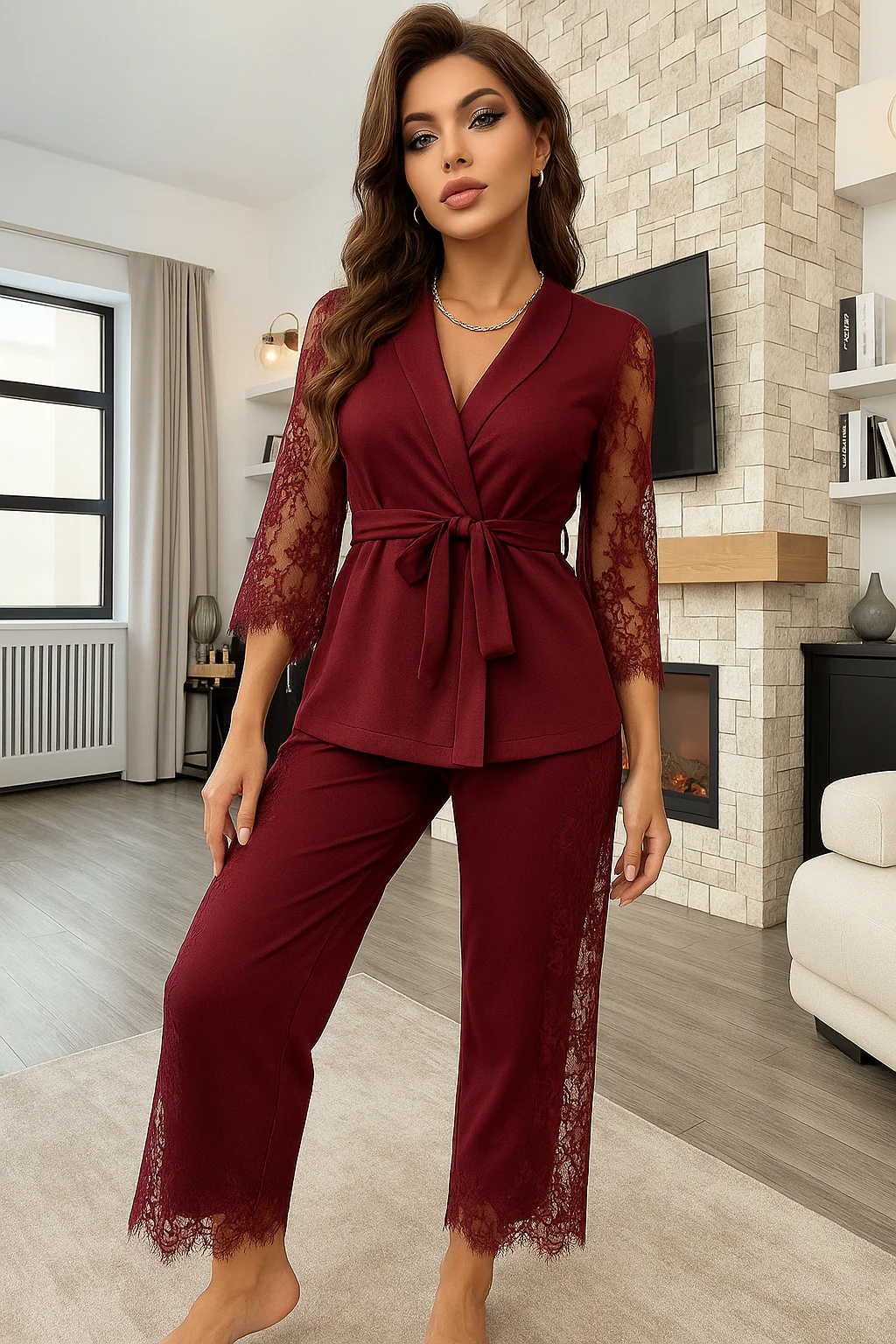 CHK # P74 Chakoor 2-Piece Silk Nighty Set