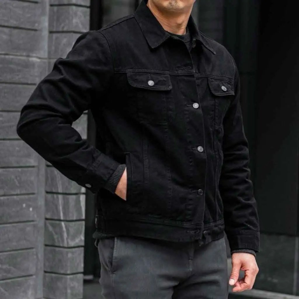 Export quality black denim jacket - Premium Denim jacket from The Divine Shop - Just Rs.3999! Shop now at The Divine Shop