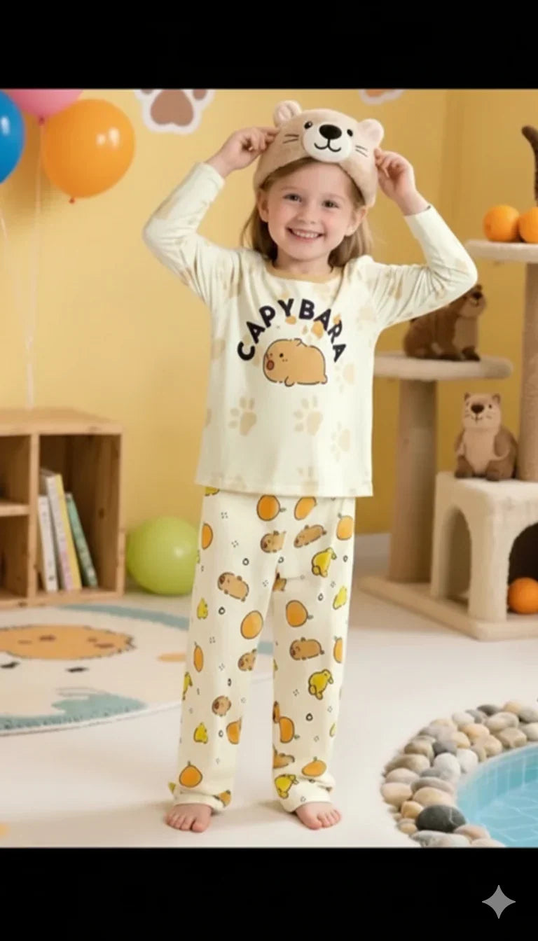 Off White Capy Bara Printed  The Ultimate Kids Suit (OM-393)