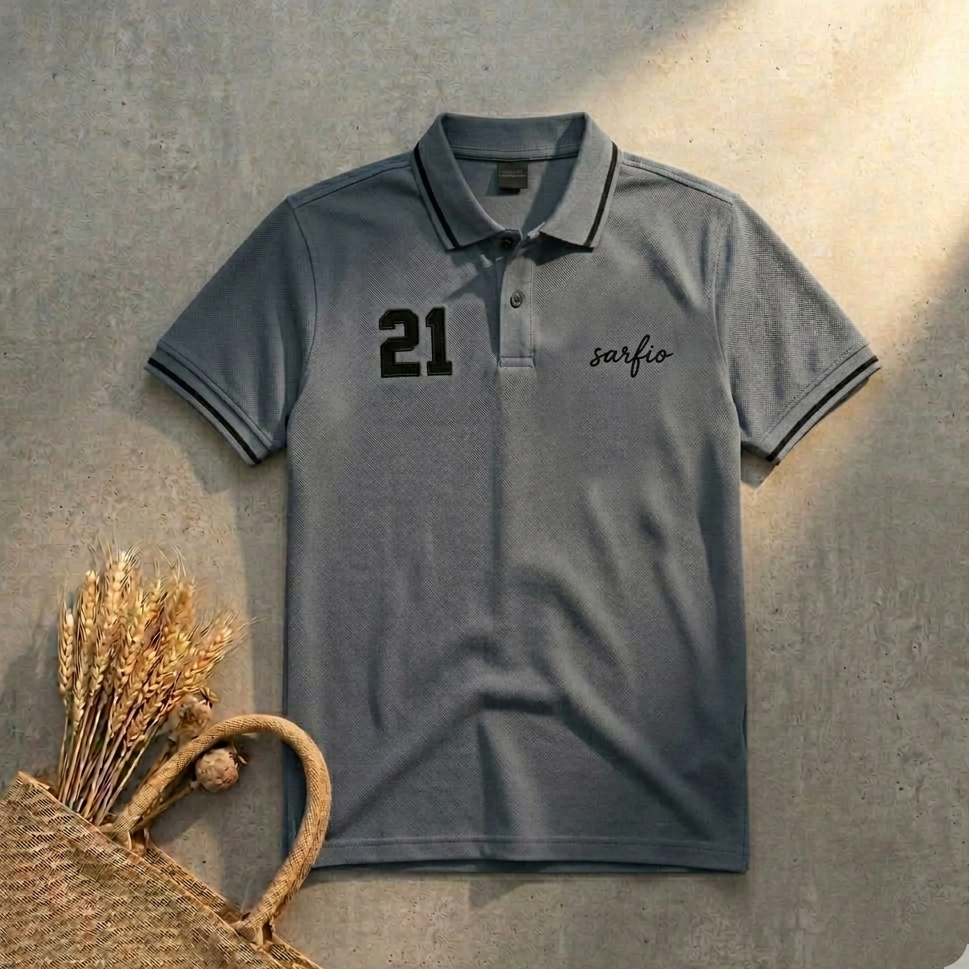 Classic Sarfio Polo In Steel Grey