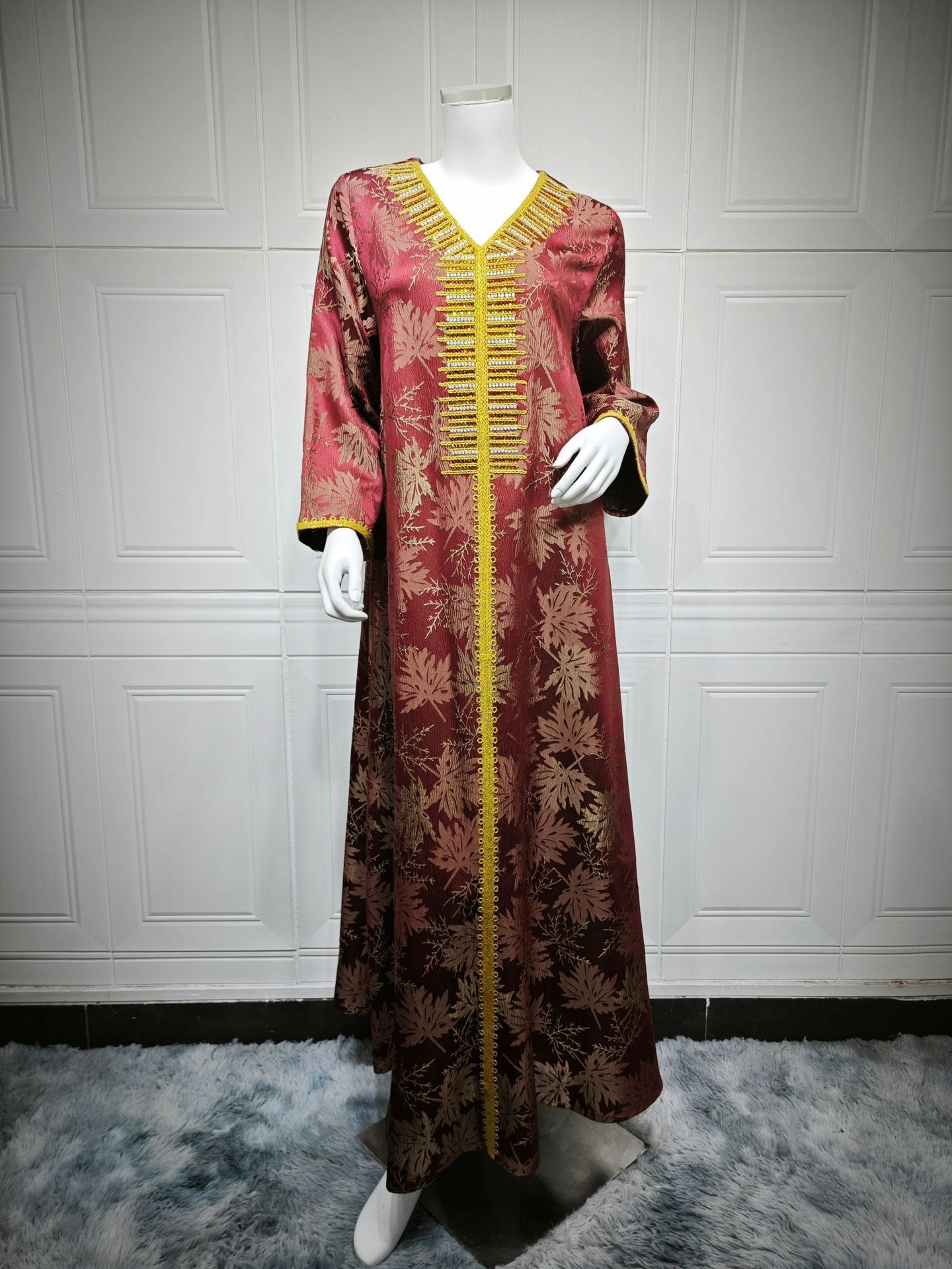 Women's Jacquard Embroidered Hot Diamond Party Dress