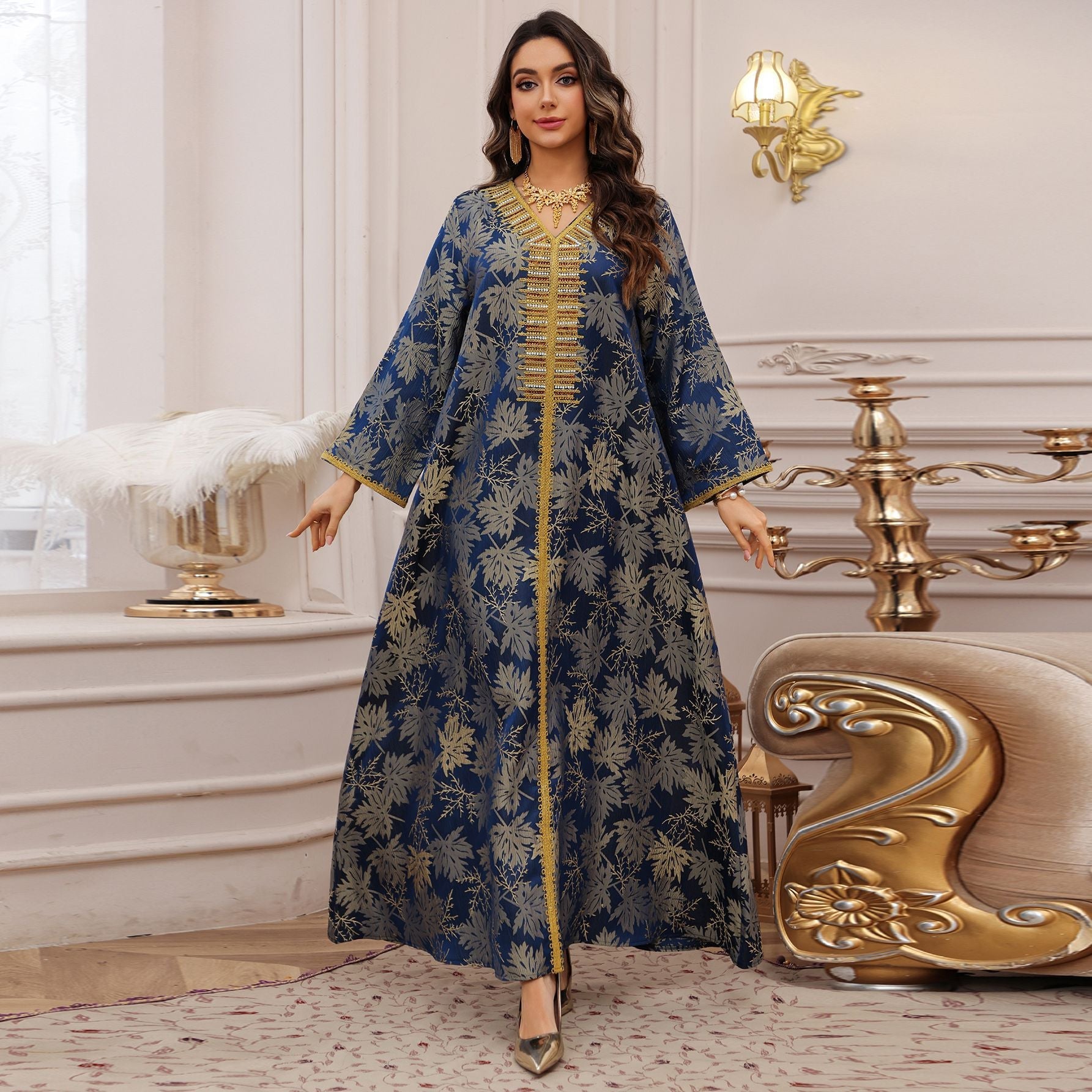 Women's Jacquard Embroidered Hot Diamond Party Dress