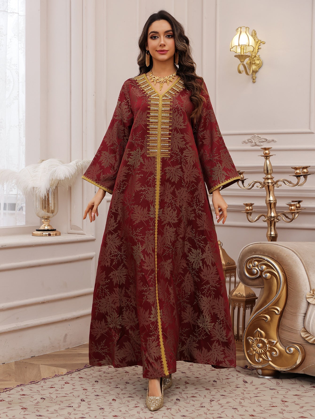 Women's Jacquard Embroidered Hot Diamond Party Dress