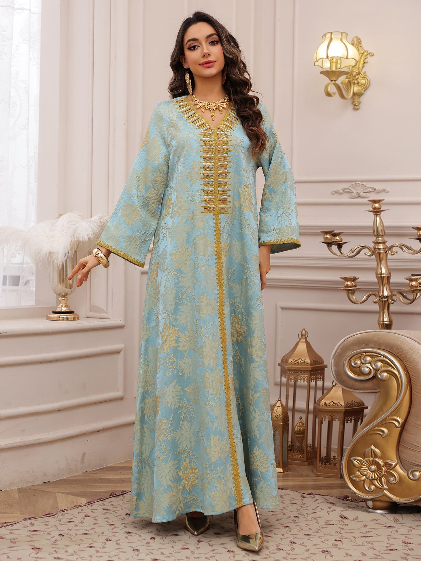 Women's Jacquard Embroidered Hot Diamond Party Dress