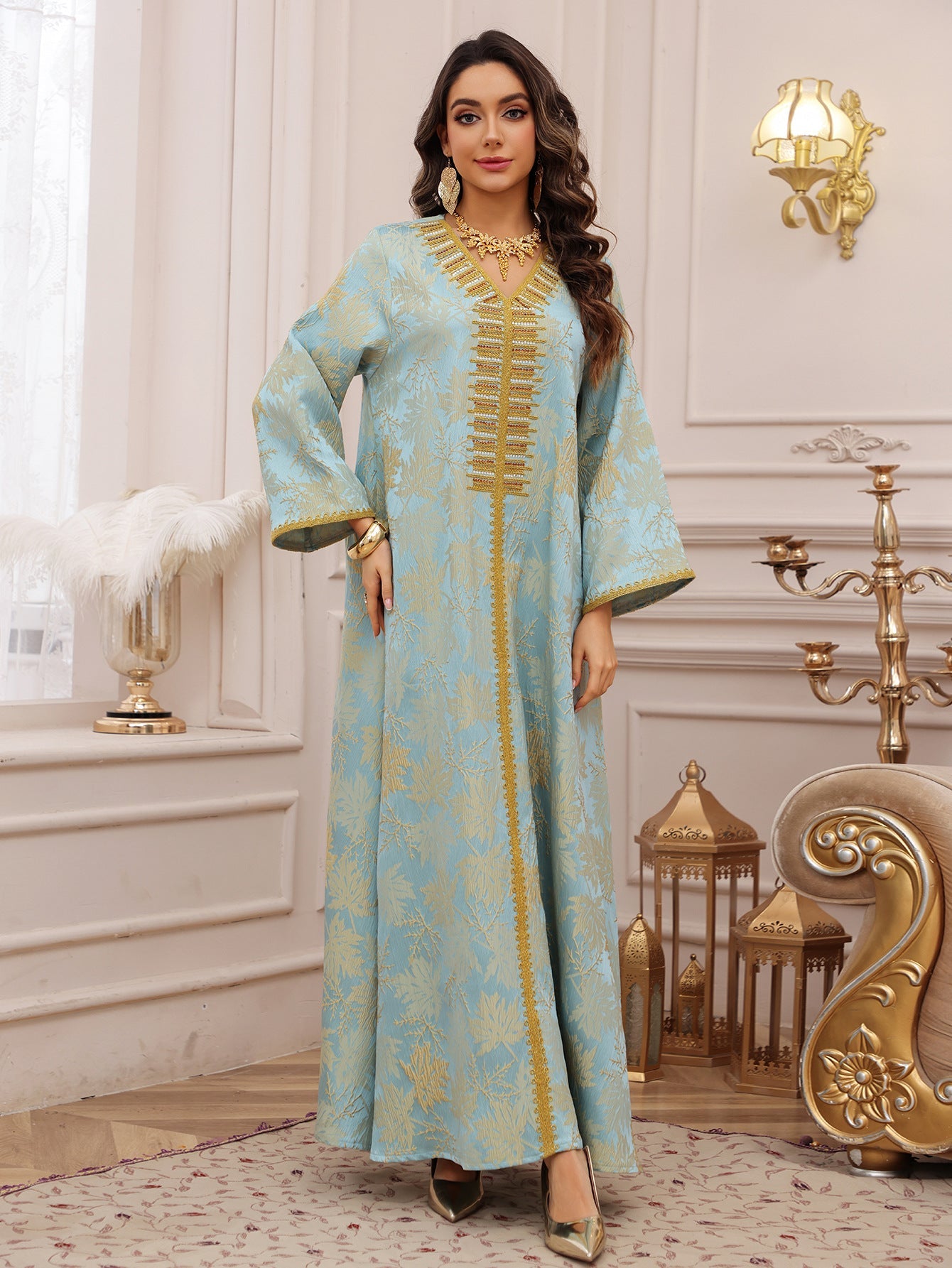 Women's Jacquard Embroidered Hot Diamond Party Dress