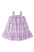 Purple Plaid Ruffle Dress