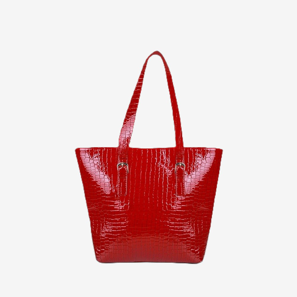 Roomy Reddish Maroon Crocodile Leather Bag