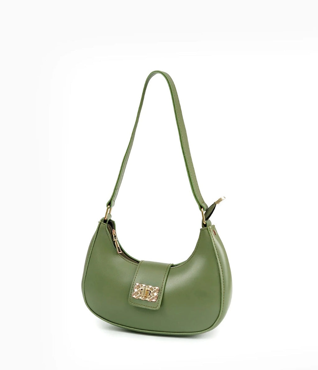 Sophia Lock Green Shoulder Bag