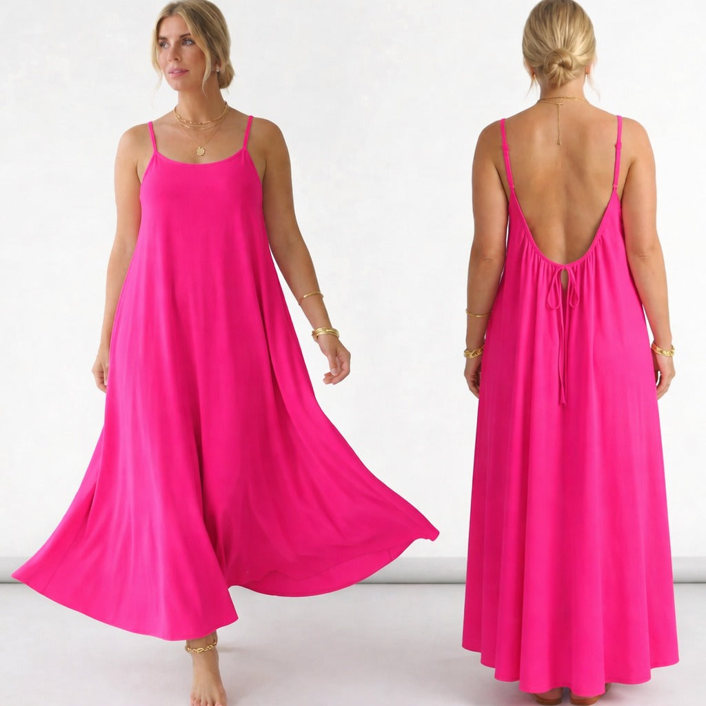 Ch 6028 Seductive Adjustable Backless Cami Maxi Dress -  Maternity & Nightwear