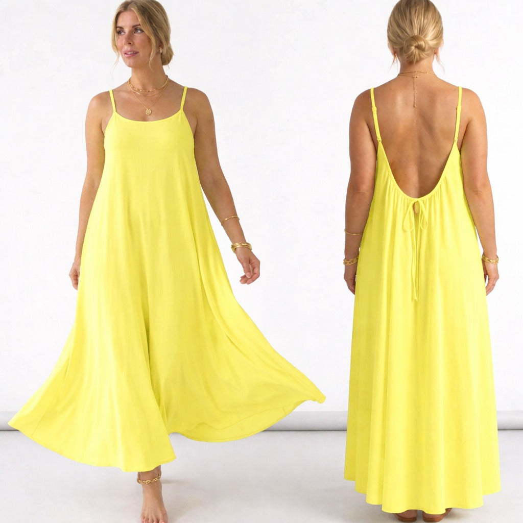Ch 6028 Seductive Adjustable Backless Cami Maxi Dress -  Maternity & Nightwear
