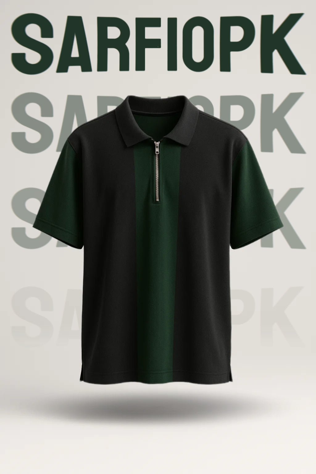 Men's DoubleEdge Polo – Black & Forest Green