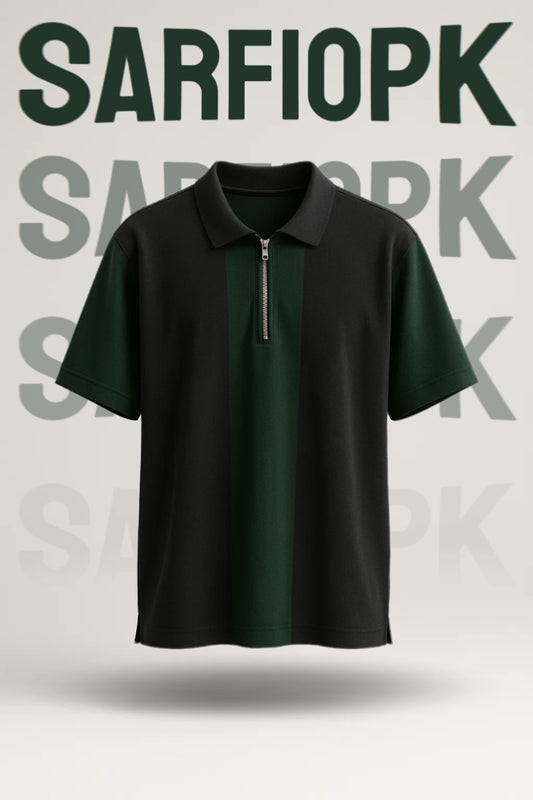 Men's DoubleEdge Polo – Black & Forest Green