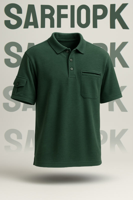 Men’s Classic Polo – Deep Forest Green Edition