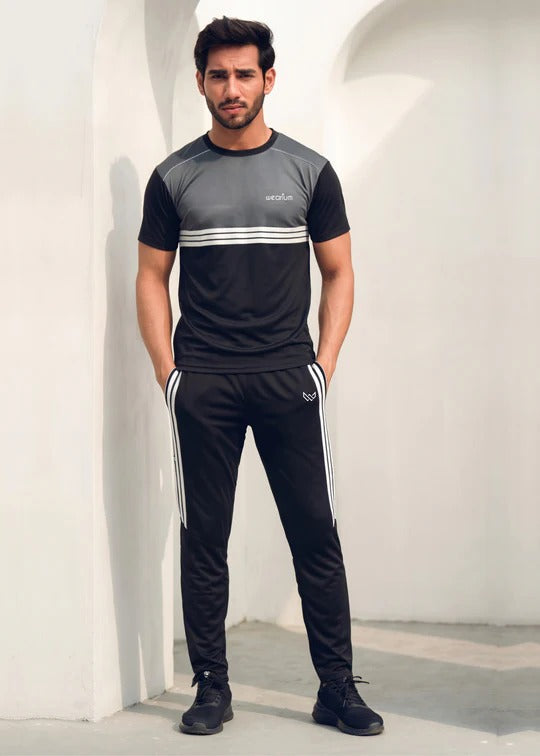 Grey Tyro Front - Dri-Fit Tracksuit