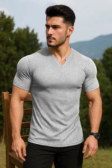 Mens knitted half sleeves shirt - Premium waffle knitted t-shirt from The Divine Shop - Just Rs.1550! Shop now at The Divine Shop