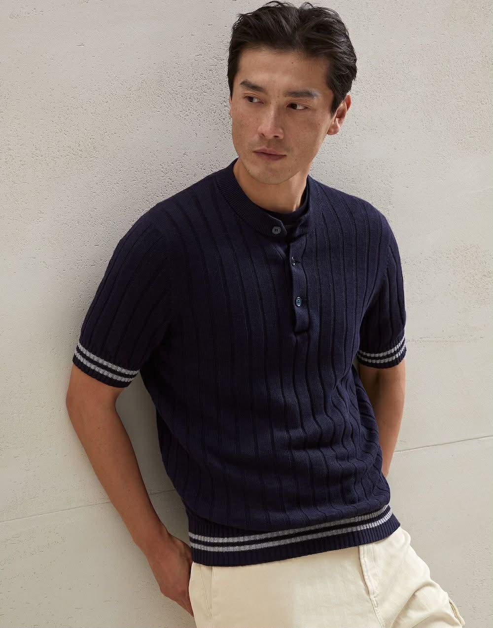 Men’s Premium Ribbed Henley T-Shirt – Short Sleeve Casual Summer Wear - The Divine Shop