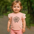 Imported Baby Girl Cute Net 3D Flower Fancy Frock Fly Sleeve Pullover Shirt for 18 Months- 5 Years