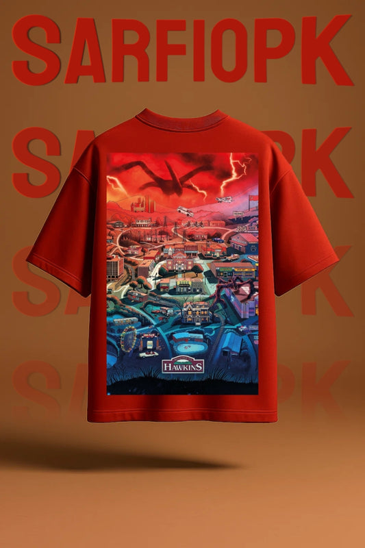 Hawkins Shadows Oversized Tee - For Men & Women