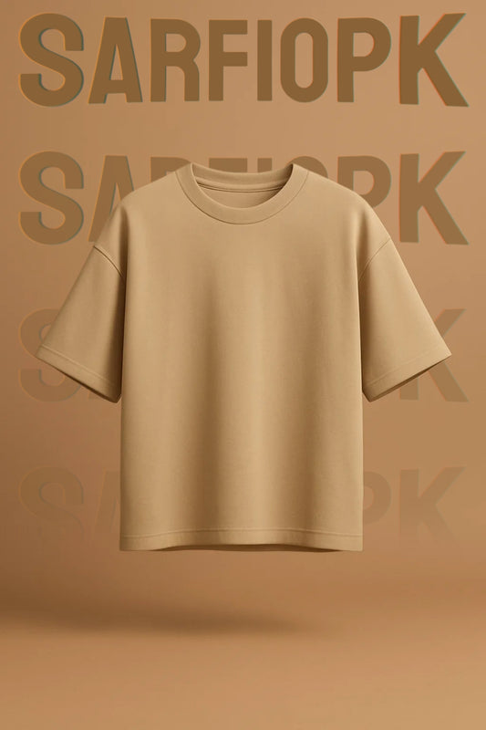 Plain Beige Oversized Tee