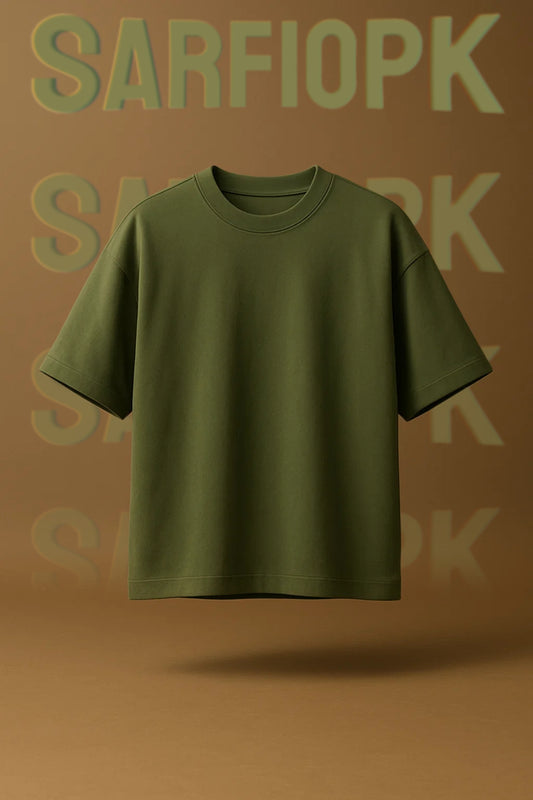 Plain Olive Oversized Tee