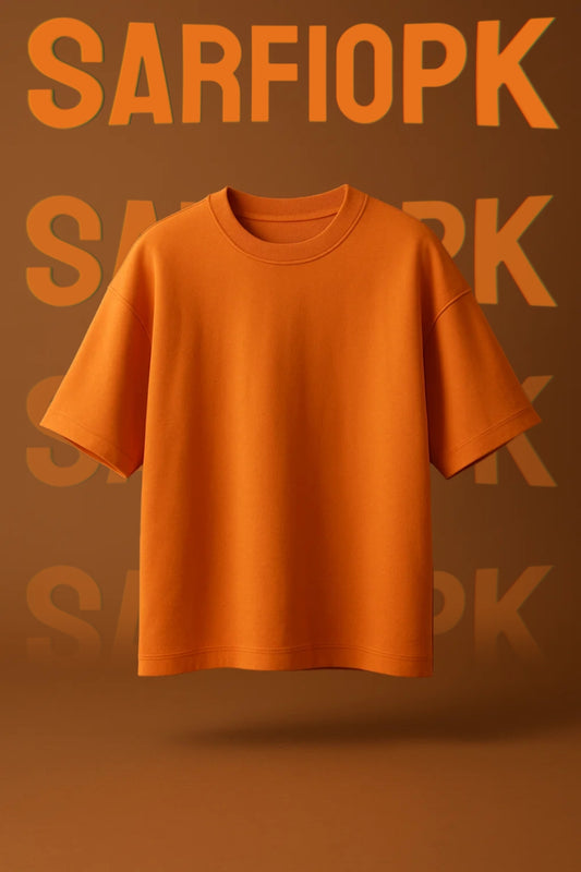 Plain Orange Oversized Tee