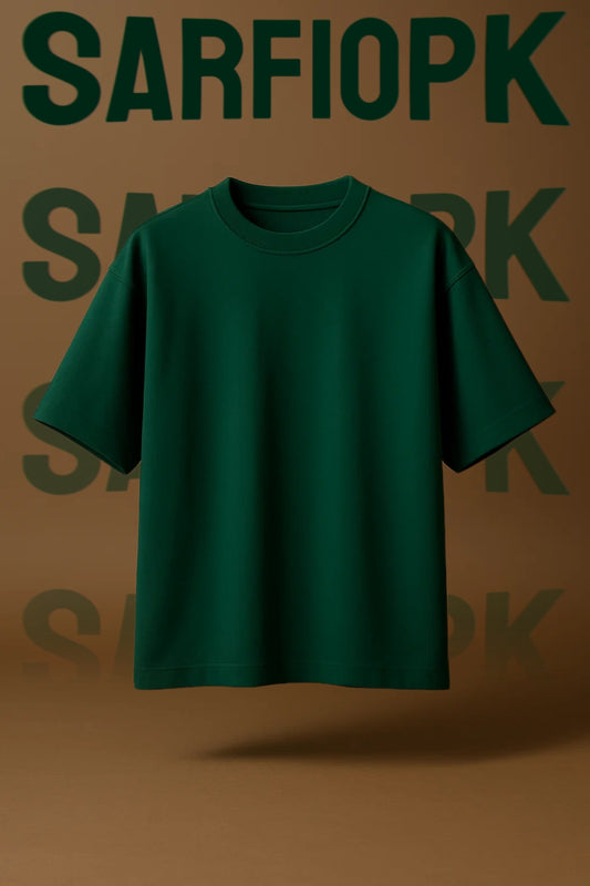 Plain Royal Green Oversized Tee