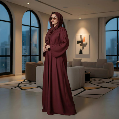 ABAYA DARK MAROON House Of Fashion