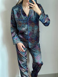 CH # 578 | Luxury Printed Silk Pajama Set For Women | D 4