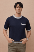 Slim Fit Ribbed Knit T-Shirt for Men – Premium Fabric - The Divine Shop