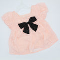 Imported Girls Cute Bow Cotton Chicken Short Sleeves Frock Shirt for 12 Months - 5 Years