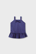Navy Heart Print Cotton Dress