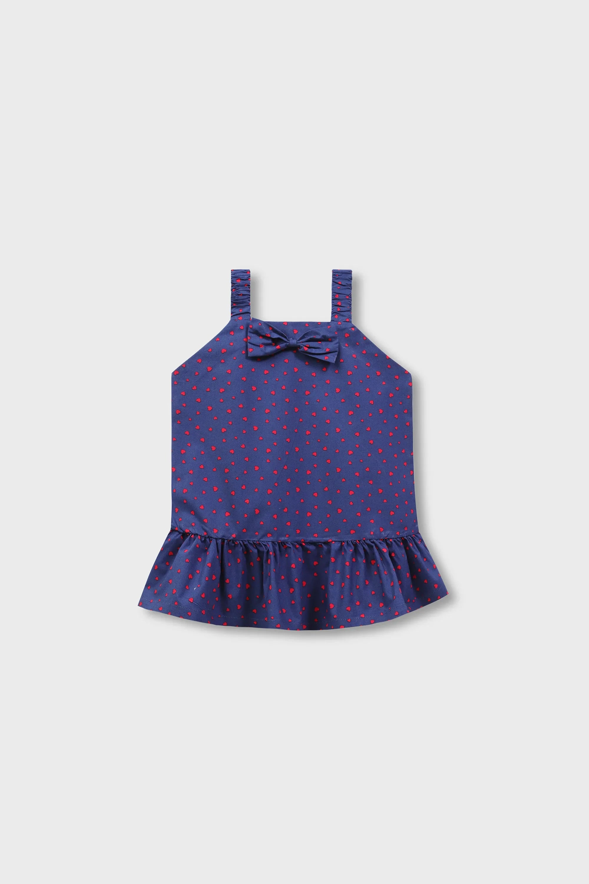 Navy Heart Print Cotton Dress