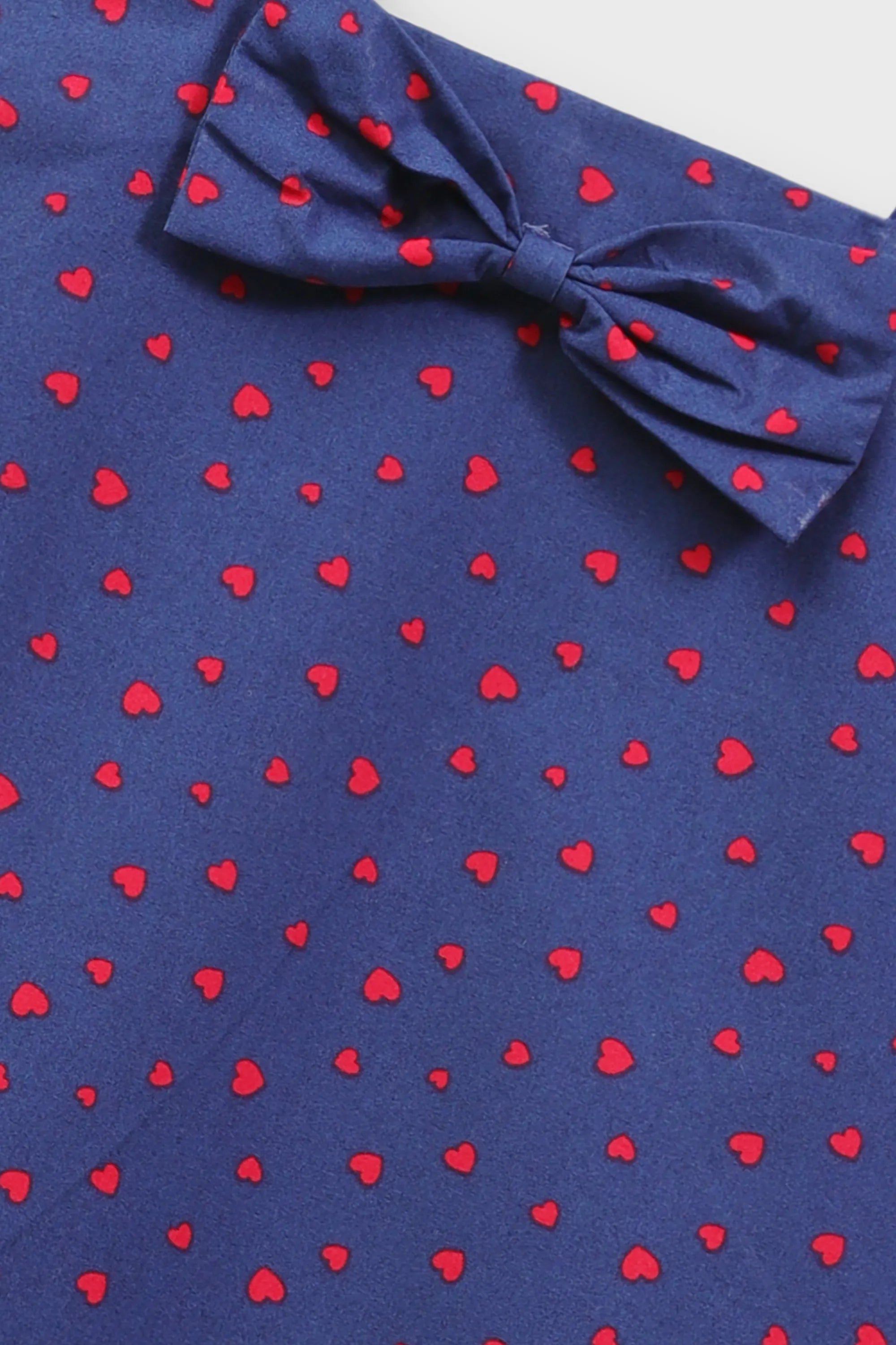 Navy Heart Print Cotton Dress