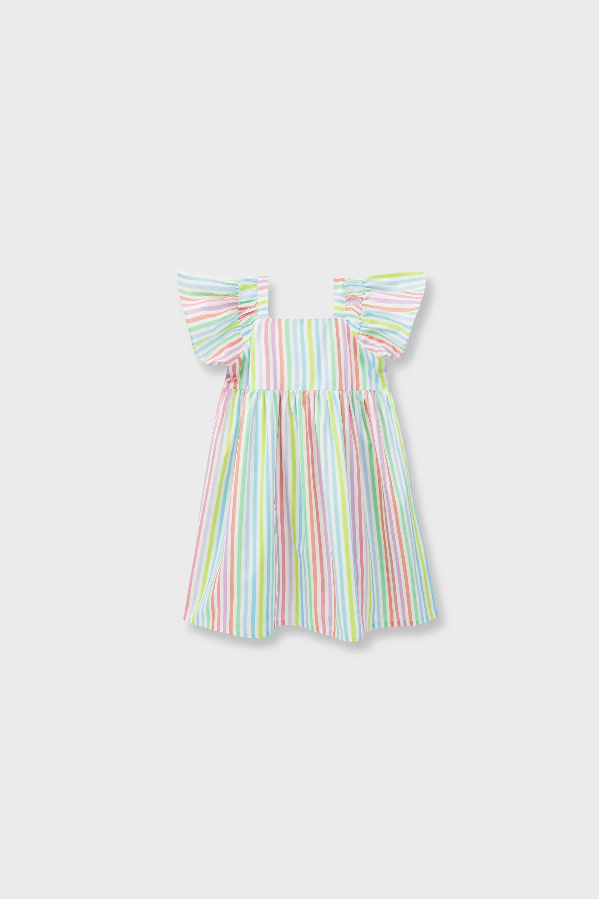Rainbow Striped Cotton Dress