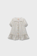 Garden Blossom White Cotton Dress