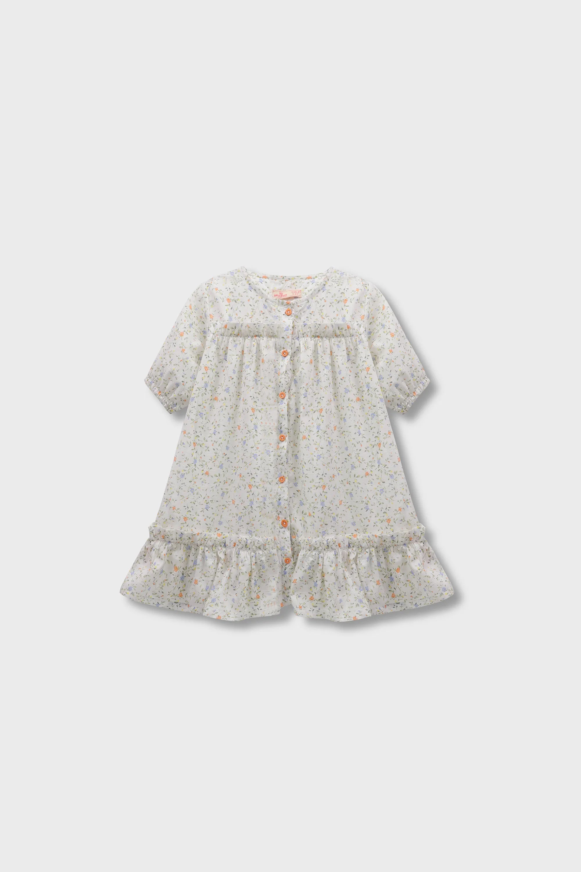 Garden Blossom White Cotton Dress