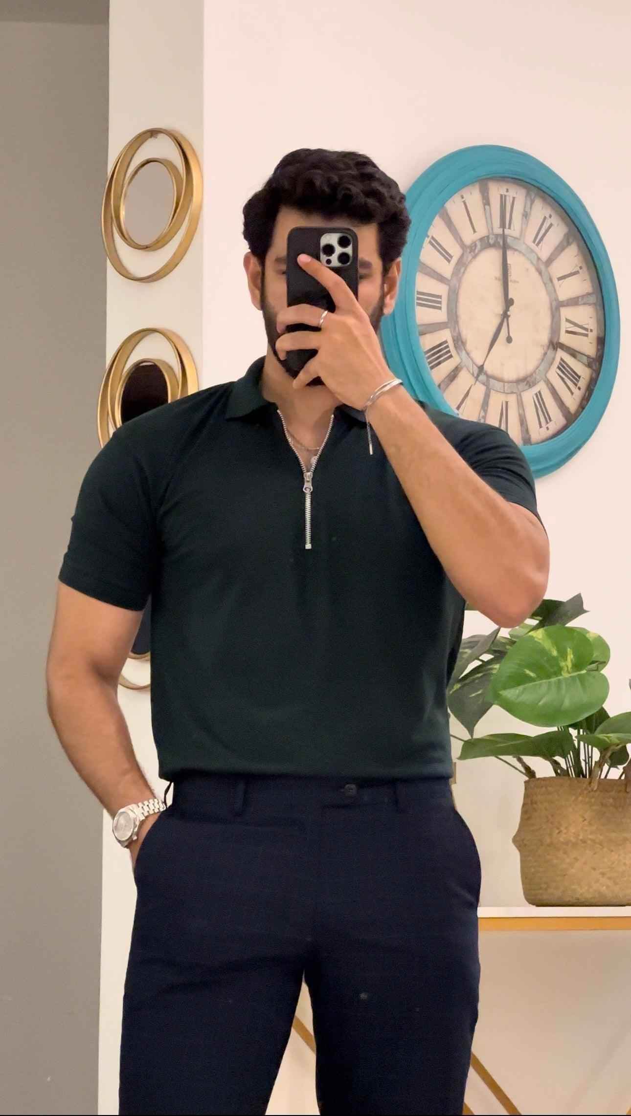 Zipper Polo T-Shirts for men - Premium Polo T-Shirt from The Divine Shop - Just Rs.2250! Shop now at The Divine Shop