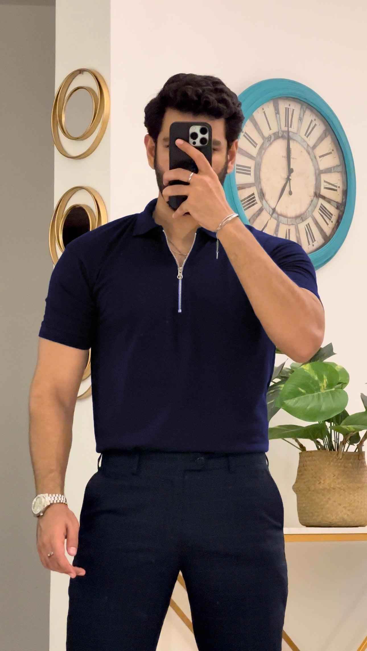 Zipper Polo T-Shirts for men - Premium Polo T-Shirt from The Divine Shop - Just Rs.2250! Shop now at The Divine Shop